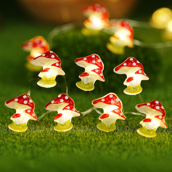 Libreath Mushroom Decor 10FT 30LEDs Mushroom String Lights Princess Fairy Light Room Decor