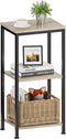 3 -Tier End Table, Tall Nightstand for Small Spaces, Tall Side Table