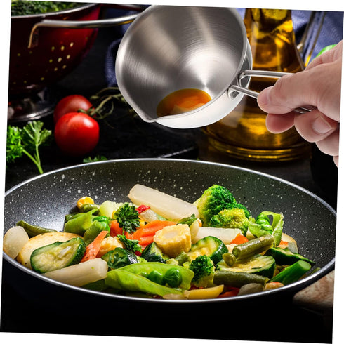 Pour Oil Small Pot, Steaming Pot, Stainless Steel Saucepan for Cooking Milk, Mini Pan
