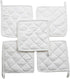 Pot Holders, 100% Cotton (Pack of 10), 8" x 8" Square, Solid White Color for Everyday Kitchen Cooking