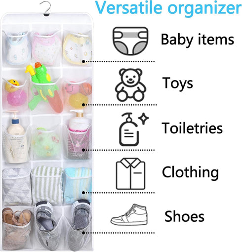30 Closet MISSLO Large Pockets Dual Sided Hanging Baby Shoe Organizer for with Rotating Hanger Hanging Shoe Shelves