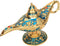 LAUYOO Classic Aladdin Magic Genie Lamp, Metal Carved Arabian Props for Home Tabletop Decoration, Size 7 x 20.7 x 11.3CM