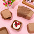 Whaline 100Pcs Parchment Square Cupcake Liners, Natural Color Kraft Paper Baking Cups for Parties