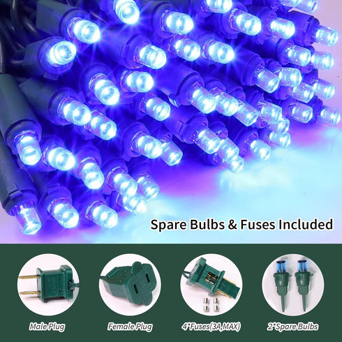 60LED LAMPHOME Blue Christmas Lights Plug in,Connectable Christmas Tree Lights, String Lights Indoor Outdoor
