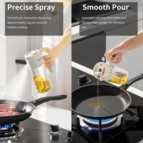 2 1 550ml 18.5oz MRBIN in Olive Oil Dispenser Spray and Pour, / Food Grade Glass Avocado Mist Bottle, Vinegar