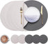 Myir JUN Round Placemats Set of 6 Faux Leather Place Mats and