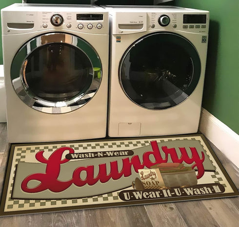 Ukeler Laundry Room Rug, Laundry Room Floor Rug for Wash Room Non