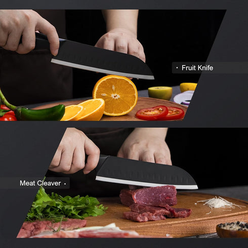 7" Chef Knife, Ultra Thin High Carbon Stainless Steel Santoku Knife for Kitchen, Professional for Family & Restaurant