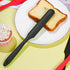 2pcs Heat Resistant Silicone Spatulas, Non-Stick Jar & Cake Cream Butter Scraper Tool with Long Handle (Red, Black)