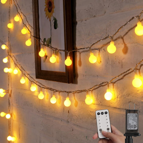 Minetom Globe String Lights, 33 Feet 100 Led Fairy Lights Plug in,