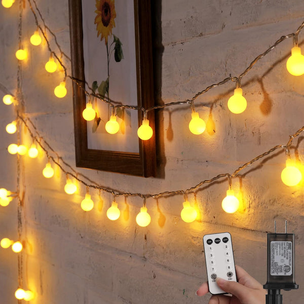 Minetom Globe String Lights, 33 Feet 100 Led Fairy Lights Plug in,
