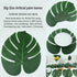 Hopeak Artificial Palm Leaves - 24 Pieces Large Leaves for Hawaiian Luau Party Decorations