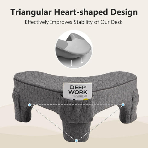 Generic 3 Heart Shaped Reading Pillow for Lap,Ergonomic Memory Foam Rest Pillow with Side Pockets,Soft Lap Desk
