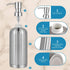 Countertop Soap Dispenser - Rust-Proof Roman Column Shaped Stainless Steel Bottle with Pump for Bathroom and Kitchen - 18 oz Brushed Nickel Liquid and Lotion Dish Soap Dispenser by LALA DOLCE