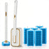 KIRIKIT Disposable Toilet Brush with 48 Refill Heads and Holder Includes Storage Caddy&Toilet