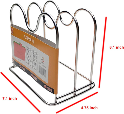 Stainless Steel Wire Cutting Board Holder, Cutting Board Rack Organizer Kitchen with 2 Sectional