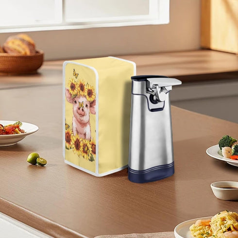 Sunflower Pig Can Opener Dust Cover, Stain Resistant Home Decor for Electric Automatic Can Openers