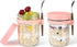 KAIZHOUZHOU 16oz Glass Mason Overnight Oats Jars, Cereal, Yogurt, Salad Lunch,Glass Overnight Oats