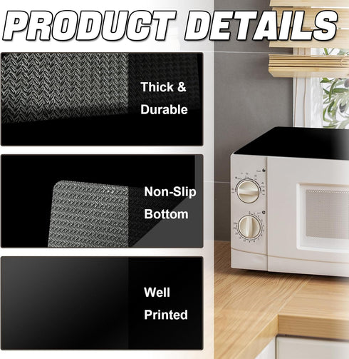 Rubber Mat for Microwave Top Cover - Nonstick Heat Resistant Multipurpose Mats, 18"x14" Non Slip