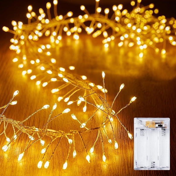 2 Pack 10 Ft Battery Operated Fairy Lights, 120LEDs Firecracker String Lights,