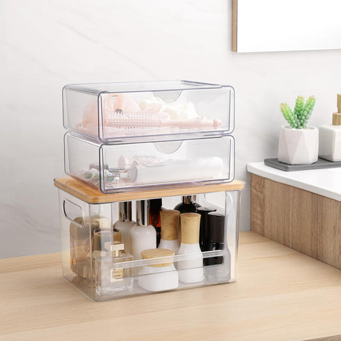 3Pcs Extra Large Laundry Room Organization and Storage, Stackable Storage Drawers, Trash Bag Holder Under Sink, Garbage