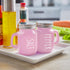 Pink Salt and Pepper Shakers Set - Pink Kitchen Accessories - Pink Kitchen Decor - 4 oz Glass Salt and Pepper Set for Cooking Table, RV, BBQ, Easy to Clean & Refill by ZOSUJO
