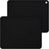 Silicone Trivets for Hot Dishes, Set of 2 Black Heat Resistant Mats for Kitchen, Silicone Pot Holders for Pots & Pans
