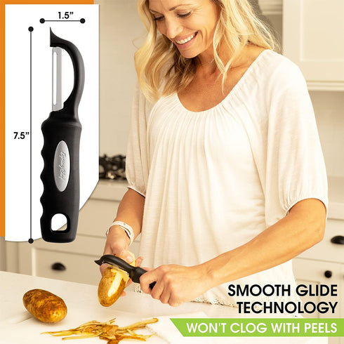 Spring Chef Premium Swivel Vegetable Peeler, Soft Grip Handle, Ultra Sharp Stainless Steel Blades
