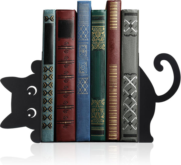 Geelin Peeping Cat Metal Bookends Set of 2 Cute Book Ends for