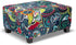 Ottoman Cover Rectangle Printed,Stretch Slipcover for Rectangular Footstool,Soft Fabric with Non-Slip Elastic