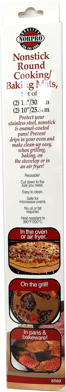 Norpro Nonstick Round Cooking/Baking Mats, Set of 4 by Norpro