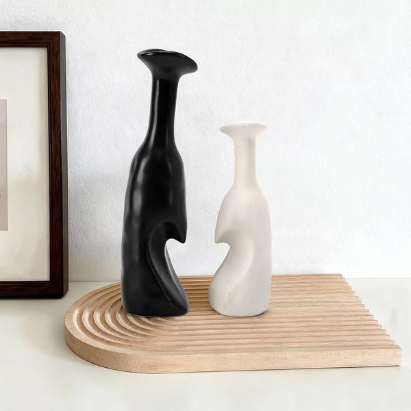 KAVRIL Heart Shaped Small Ceramic Vases Set of 2 Home Decor Boho Vase