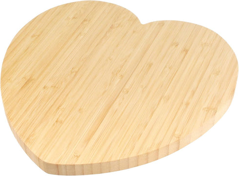 BambooMN Heart-Shaped Bamboo Serving and Cutting Board, 12" x 12" x 0.75" - 1 Piece