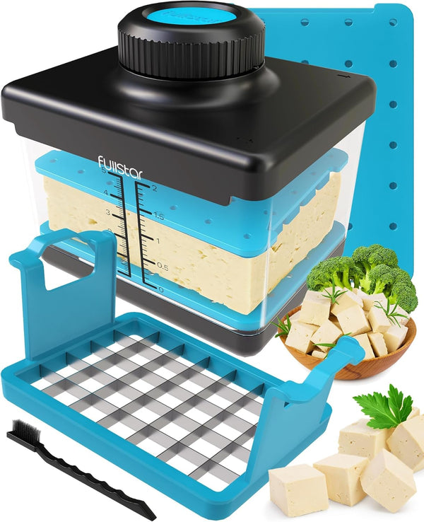 Fullstar 2-in-1 Tofu Press & Cutter, Dishwasher Safe, BPA-Free, Press Box for