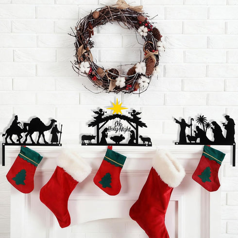 3 Blulu Pcs Metal Christmas Door Topper Nativity Door Frame Decoration Christmas Nativity Frame Corner Decoration