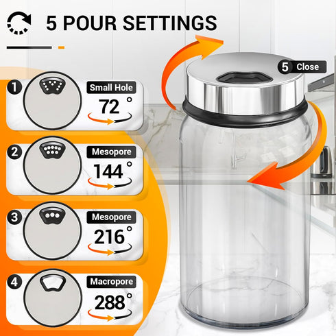 6 Pack 6 oz Set 136 1 1 Segarty Glass Spice Jars with Shaker Lid, Empty Spice Jar with Labels, Seasoning Containers