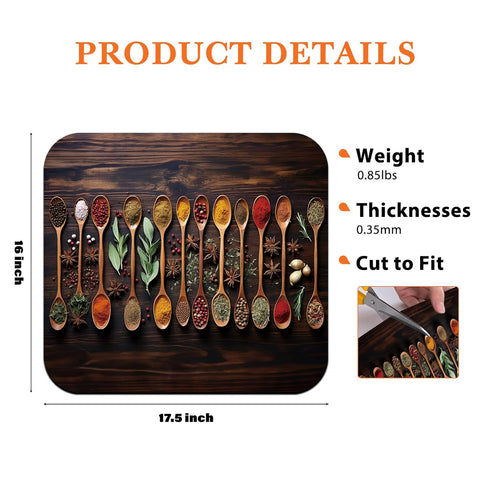 Kitchen Spices Dish Drying Mat, Absorbent Art Mat for Kitchen Counter, Coffee Bar, Dish Rack, JL-GZD