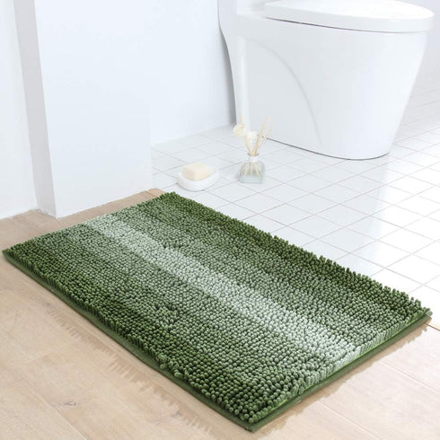 COSY HOMEER 28x18 Inch Bath Rugs, 100% Polyester Extra Soft Non-Slip Bathroom Mats, Machine Washable, Green