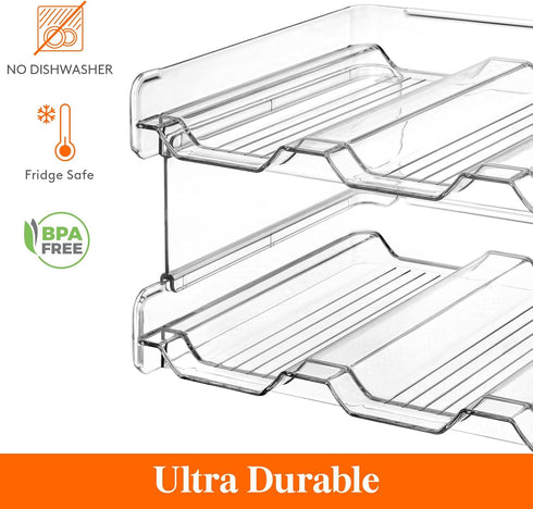 Lifewit Stackable Water Bottle Organizer, 2Pack for Cabinet and Kitchen Pantry Storage, Holds 6 Bottles