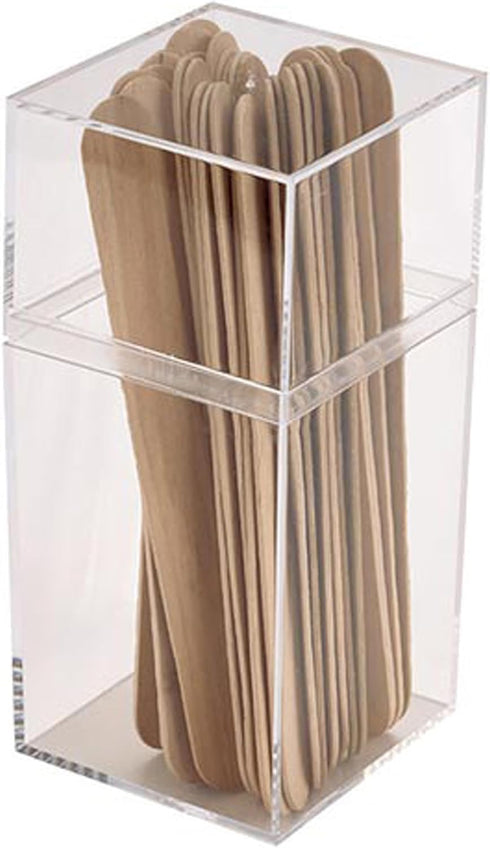Pioneer Plastics 036C Clear Tall Rectangular Plastic Container, Pack of 4, 2.75" W x 2.625" D x 5.75" H