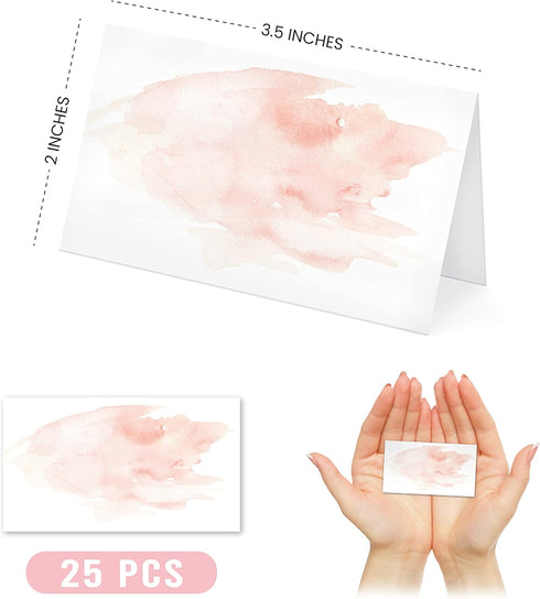 Hadley Designs 25 Pink Tent Table Place Cards for Wedding, Thanksgiving, Easter Catering, Folded Seat Assignment