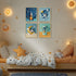 Set 4 8x10 Inch Framed Space Nursery Canvas Wall Art Prints for Baby Boy Room, of Outer Space Themed Bedroom Decor