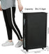 ZERO JET LAG 25 Inches Slim Laundry Storage Hamper, Large Rolling Bin, Clear Window, Black