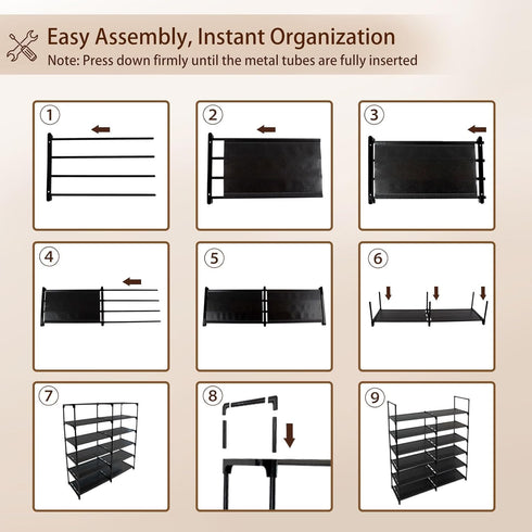 Gmrithaf 6 Closet,Entryway,Dorm,Garage,Corridor, 33.8" 6 Shoe Rack - Tier Shoe Organizer Storage Rack with Non-Woven