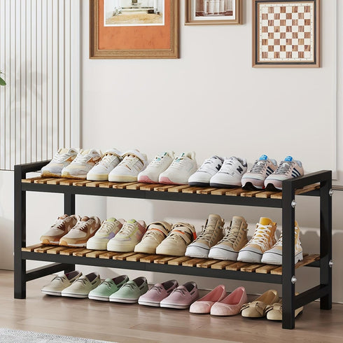 ZHUTIANXIA Shoe Rack Organizer for Small Spaces 2Tier Long Narrow Shoe Stand, Closet
