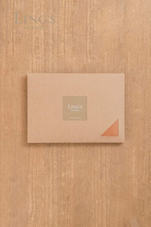 Ling's Moment Terracotta & Nude Pink Silky Crinkle Chiffon Table Runner 30" x 120" (Set of 2) Burnt Orange for Wedding