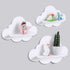 Tatuo 3 Pcs Floating Cloud Shelves for Wall White Wavy Small Floating