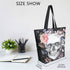 Naanle Day of The Dead Canvas Tote Bag - Large Floral Skull Reusable Cotton Handbag for Shopping, Outdoors