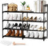 DYJIEKAI 2 Rows 4 Tier Shoe Rack, Black Metal Stackable Shoe Shelf with