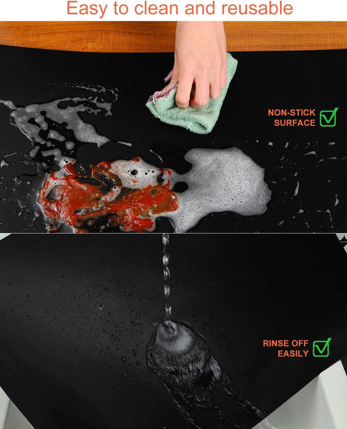 Oven Liners for Electric Oven, Nonstick Reusable Mat, 15.75" X 23.62", Easy to Clean, 2 Pack